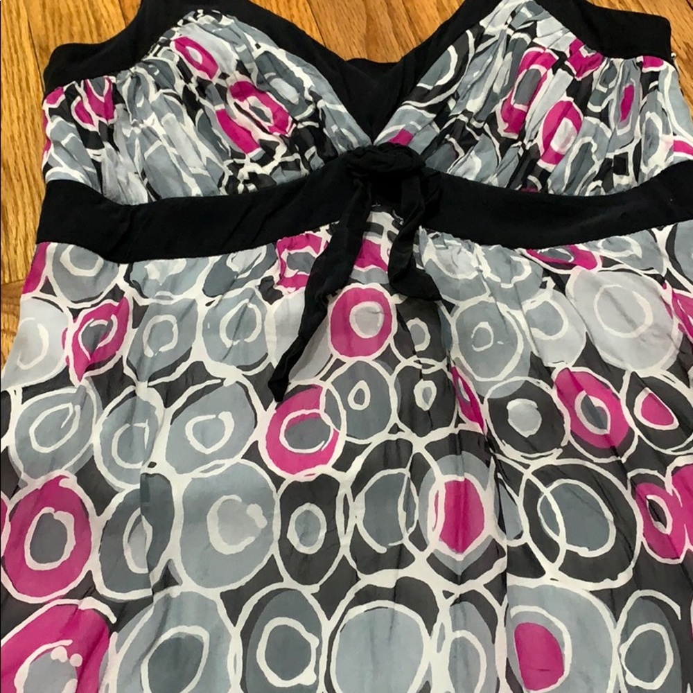 Pink & Gray Geometric circle dress - Picture 2 of 4